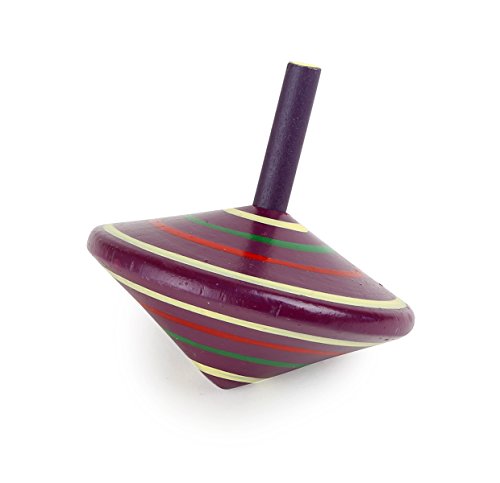 Kreisel aus Holz, sechs Stück mit farbenfroher Bemalung, toller Effekt beim Drehen - 4