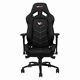 GT OMEGA Elite Racing Chaise de Jeu Course avec Support Lombaire - Ergonomique Chaise de Bureau avec 4D Accoudoir Réglable et Inclinable - Cuir Siège Esport pour Console de Jeu - Noir