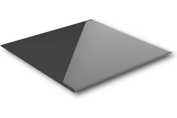 Euro bord glasplatta ESG 6 mm svart med fasettslipning | säkerhetsglasplatta som bordsskiva på 50 x 50 cm, öppen spisbottenplatta eller dekorationsplatta