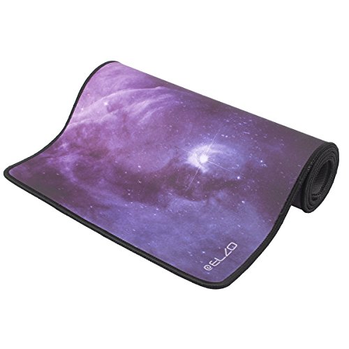 Elzo Mauspad Extra Groß Gaming Mouse Mat Geeignet für Tastatur und Maus Rutschfester Gummibestand Mousepad Mousepad mit strukturierter Oberfläche und genähten Rändern 90 x 30 x 0.4cm (XXL, Planet) - 3