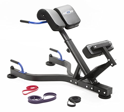 MAXXUS Hyperextension Pro, kombinierter Bauch- und Rückentrainer. Integrierte Liegestütz- Griffe. Extrem robuste Konstuktion. Extra dicke Polsterungen, auf Körpergröße anpassbar. Rückenstrecker, Torso Trainer
