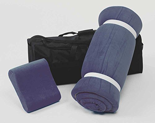 Best Schlaf Reise-Set: Matratzenauflage, Kopfkissen, Transporttasche, 100 % Visco, blau