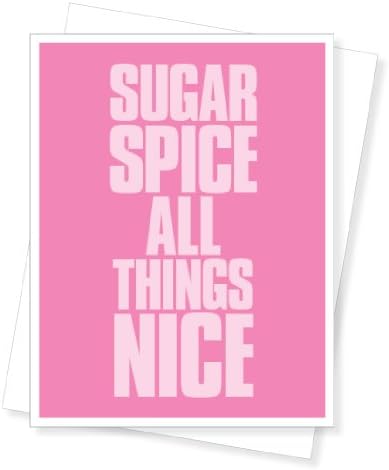 Sugar and Spice, New Baby Greeting Card for Girl