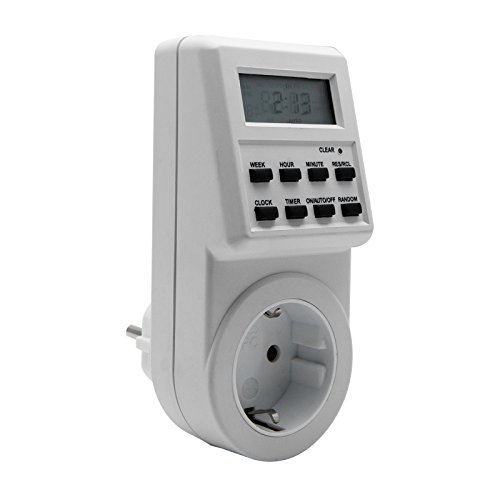 Preisvergleich Produktbild Senweit Digitale Zeitschaltuhr Elektronisch Timer Steckdose 8 Konfigurierbare Schaltprogramme Intelligente Zufallsschaltung mit LCD Display