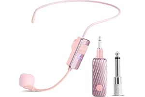 DEEKE Head Microphone Wireless, Head Sets with Microphones, Bluetooth Headset Mic Ideal for Speakers PA System Voice Amplifier Wireless Microphone megaphone for Teacher, Tour Guides, Fitness Instructor