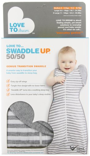 Love To Swaddle Up Medium 50/50 Medium Grey 6 - 8.5kgs
