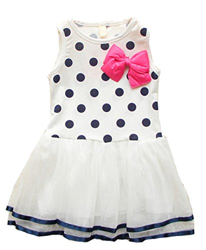 Kids Baby Girls Clothes Polka Dot Bow One-piece Dress Skirt Child Summer Dress