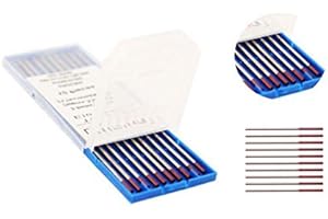 STUBOTAR Elettrodi di tungsteno con 2% di Thorium WT20 (rossi), SenTech TIG, 1,6 x 150 mm, 10 pezzi per confezione