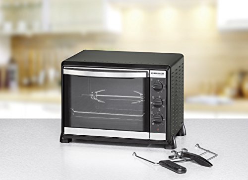 ROMMELSBACHER BG 1550 Back & Grill Ofen mit Umluft und Drehspieß / 30 Liter / 7 Heizfunktionen / Doppelverglasung mit Backraumdichtung / Innenbeleuchtung / viel Zubehör / 1550 W / schwarz - 8