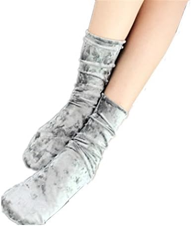 Winter Ladies Pile Stocks, Cooliya Fashionable Shiny Velvet And Warm Socks (Silver)