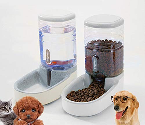 Cnrng Pet Feeder Pet Water Dispenser Für Alle Arten Von Haustieren Leicht Zu Reinigen, Grau