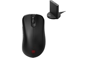 BenQ ZOWIE EC1-CW Wireless Ergonomic Gaming Mouse for Esports | Enhanced Receiver | 24-step Scroll Wheel | Driverless | Matte Black Coating | Large Size