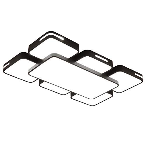 Preisvergleich Produktbild HENGMEI 72W Deckenleuchte LED Deckenlampe Kaltweiß Wohnraumleuchte Acryl Küchenlampe für Wohnzimmer Schlafzimmer, Schwarzer Rahmen (Kaltweiß, 72W)