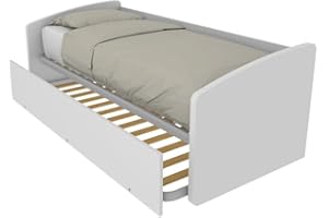 MOBILFINO CAMERETTE Divano Letto Singolo con Secondo Letto Estraibile – Design Funzionale - Bianco