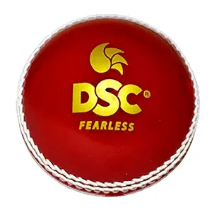 DSC Synthetic Cricket Ball, (Red/White)