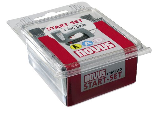 Novus Startset für Elektrotacker J-165 EAD mit 300 Typ J Nägeln, 1000 Typ 53/8 Feindrahtklammern und 600 Typ 53F/18D Flachdrahtklammern mit D-Spitze, Heftmittel für zahlreiche Anwendungen, 042-0653 - 2