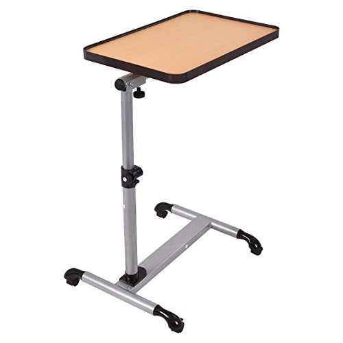 Laptoptisch Notebooktisch Stehtisch Pflegetisch Couchtisch Beistelltisch Höhe/ Winkel verstellbar mit Rollen Bremsen - 2