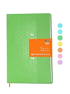 MENORAH - B5 Dot Grid Notebook-100 GSM (80Sheets/160Pages) | Dotted Journal | 2022 UNICORN NOTEBOOK | Planner for Girls | (25cmx 17.5cm) | Hard Cover Bound |Completely Handmade | Perfect Blue Shade Paper-BUJO-(B5 Green)