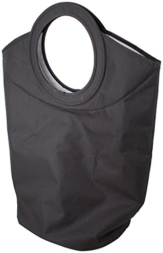 Duschy Wäschekorb Wäschebox Wäschesammler Aufbewahrungsbox schwarz mit Bambusstäben zur Stabilisierung