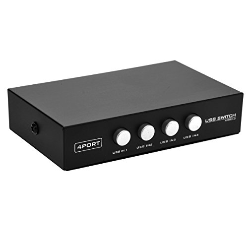UEETEK Sharing Switch mit 4 Ports für Drucker Scanner und andere USB-Geräte (schwarz) - 2