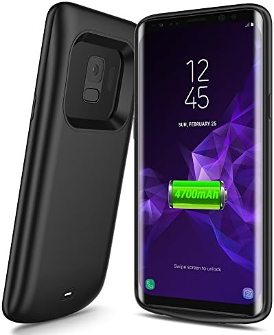 Galaxy S9 Battery Case, ALCLAP 4700mAh Portable Charging Case, Rechargeable External Battery Portable Power Charger Protective Charging Case for Samsung Galaxy S9 (5.8 Inch) (Black)