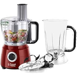 Russell Hobbs 24730-56 Robot Cuisine Multifonction Desire, Hâche, Mixe, Tranche, Râpe, Lames Pétrin, Batteur, Compatible Lave-Vaisselle, 7 Accessoires