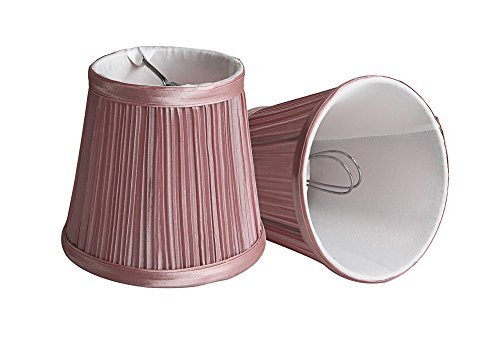 Splink 2 Pcs Lampenschirm E12 Stain Stoff Stehlampe Tischlampenschirm Vintage Stil Roserot