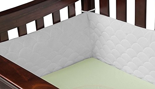 Cot Bumper Padded and Fully Breathable (70cm wide, Cream)