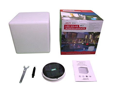 Bonetti LED Solar Würfelleuchte mit Farbwechsel 30 cm IP67 Solarlampe Dekoleuchte Außenleuchte Gartenlampe Dekowürfel Leuchtstein - 7