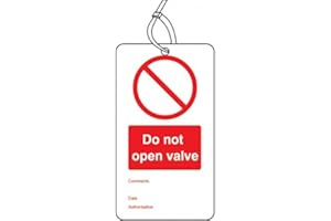 Caledonia Signs 53429 Do not Open Valve Double Sided Safety Tags (Pack of 10)