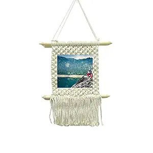 Economique Macrame Photo Frames For Wall Hanging, Boho Decor, Pictures Organizer With Handmade Woven Cotton Rope For Bedroom Bathroom Living Room, Natural