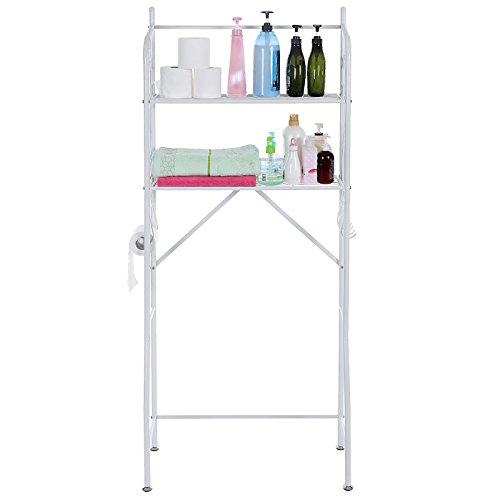 Songmics wc Regal Badezimmer Regal Waschmaschinenregal Maße: 67 x 163 x 28,5 cm (B x H x T) weiß BWR001W - 9