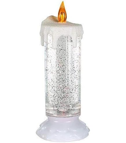 Flammenlose LED-Weihnachtskerzen – Glitzer-Säulen, USB/ Batterie, Mehrfarbig – Für Festliche Partynächte