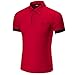 Produktbild SanKidv Mode Männersache Online Shop Geschäft Männer Casual Schlank Kurzarm Kitz T-Shirt Top Männer Outfits Funktionsshirt Herren Poloshirt Farbsets Auswählbar Shirts Herren (Rot, XL)