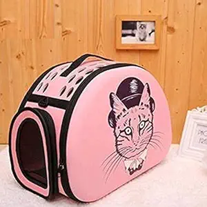 The DDS Store Printed Collapsible Travel Friendly Carrier for Cat Fashionable Travel Pet Storage Fold Able Pet Carrier Bag for Cat (Small)