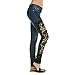 Produktbild Zarupeng Frauen Spitze Aushöhlen Jeanshose Stretch Dünne Hohe Taille Leggings Bleistift-Hose Denim Fitness Sport Lange Hosen