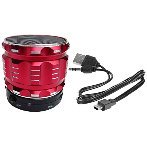 Portable Mini Bluetooth Lautsprecher, Metall Stahl Wireless Smart Hands Freier Lautsprecher Mit FM Radio Support SD Card Play , red