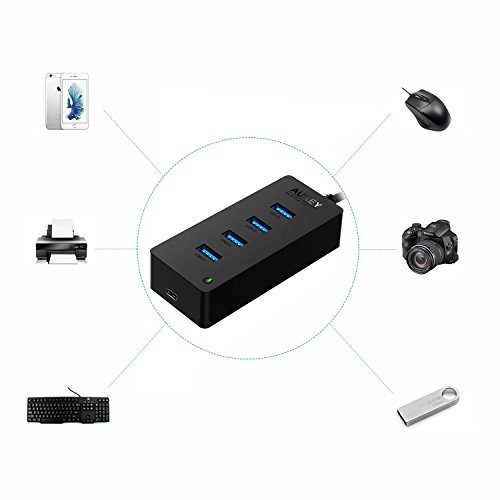 AUKEY USB Type C Hub auf 4 Port USB 3.0, USB C Port mit PD ( Power Delivery ) Ladefunktion Hub für New Macbook - 5