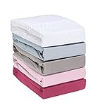 Kinder Jersey Spannbettlaken Weiß Öko-Tex Standard 100 Hautfreundlicher Bettbezug 100% Baumwolle mit Rundum-Gummizug für 60×120 70×140 Bett-tuch 125g/m2 - 4