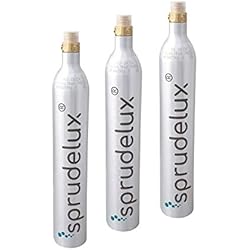 Lot de 3 cartouches de CO2 compatibles avec les machines à soda et eau gazeuse Sodastream Crystal, Cool, etc. jusqu'à 60 litres d'eau gazeuse par cartouche Cartouches de CO2.