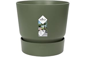 Elho Greenville Round 16 - Vaso per Esterno - Ø 16.0 x H 15.3 cm - Verde/Leaf Green