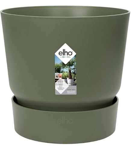 Vaso Cloe Stefanplast In Polipropilene Tortora Con Riserva D'Acqua, Diametro 15 Cm (1,5 Litri) - Made In Italy