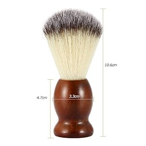 Anself Men's Nylon Shaving Brush with Wood Handle for Beard Professional Male Razor Facial Brush Face Cleaning Tool Dark… - Image 3