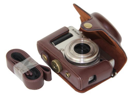 MegaGear Etui souple en cuir pour  Housse pour Nikon Coolpix A Appareils Photo Num  riques  Brun Fonc