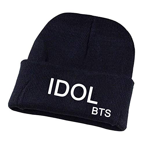 Teblacker BTS Beanie Hat, Unisex Kpop Bangtan Boys Jungkook, Jimin, V, Suga, Jin, J-Hope, Rap Monster 100% Wool Daily Warm Soft Hat Slouchy Cap The Army