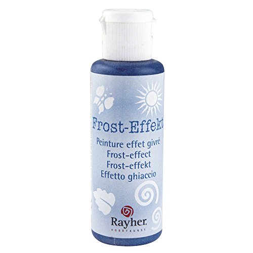 Rayher 38100374 Frost-Effekt-Farbe, Flasche 50 ml, azurblau