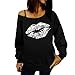 Produktbild ABsoar Sweatshirt Frauen Gedruckt Pullover Brief Weihnachten Langarm Sweatshirt Tops Bluse Shirt Oberteile Jumper Streewear