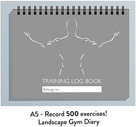 MENS GYM TRAINING DIARY, EXERCISE JOURNAL, LOG BOOK,REPS, WEIGHTS (GREY)