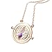 Produktbild DOLDOA Mädchen Damen Elegante Gold Rotierende Spins Hourglass Halskette necklace kollier (Lila)