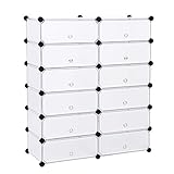 Einfache Montage - Die Sorten der Einzelteile sind wenig, die Struktur ist einfach, daher leichter Auf-/ Abbau. Unter der Menge der im Lieferumfang enthaltenden Einzelteile, sofern die benötigten Platten und Verbindungsstücke genügen, lässt sich der Schrank auch in anderen Versionen variieren (Details entnehmen Sie bitte der Anleitung)